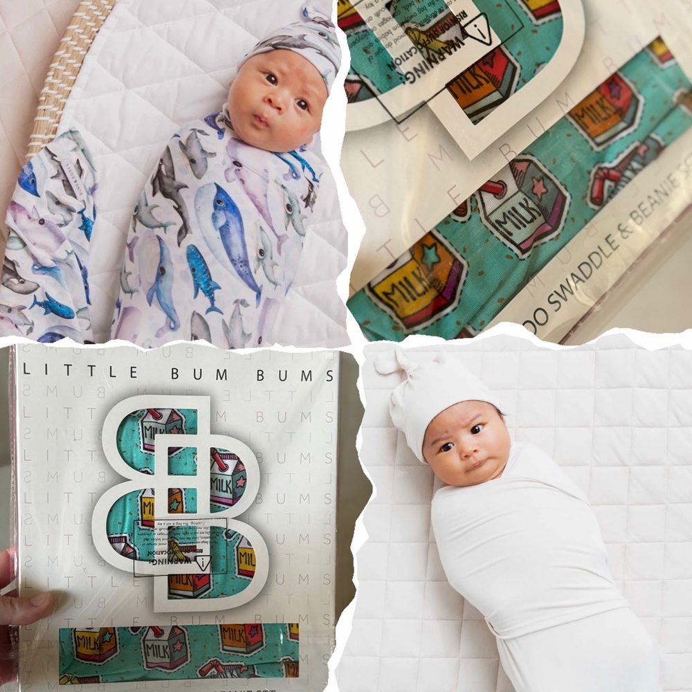 Little Bum Bums Teal Milk Carton Swaddle Sleep Sack – Blue/Green Pajama